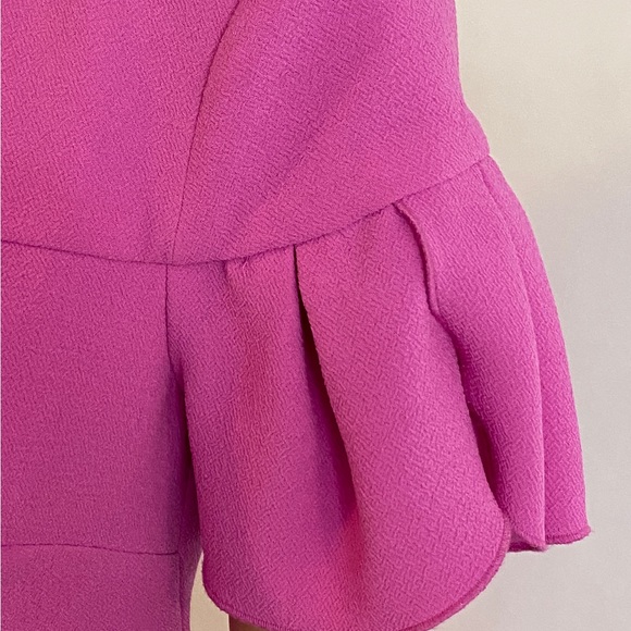 Trina Turk Jacinta Shift Dress Petal-Sleeve - Pink/Snapdragon Size 0 - Picture 9 of 16